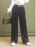 Velvet High Waist Wide Leg Pants W/ Tiny Sequins